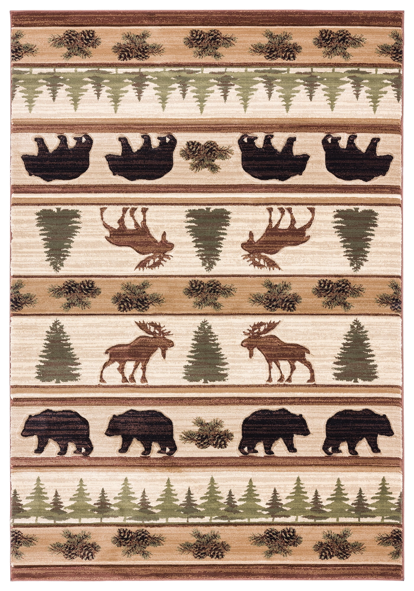United Weavers Rustic Forest Causey Lodge Southwestern Area Rug, Beige, 2'7" x 4'2"