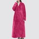 thumbnail image 5 of HongQid Womens Fleece Warm Robe: Cozy Flannel Long Zipper Bathrobe - Plush Winter Housecoat Nightgown, 5 of 7