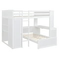 thumbnail image 3 of Full Size Solid Wood High Loft Bed with a Twin Size Stand-alone Bed, Shelves, Desk and Wardrobe, Thickened Wooden Higher Quality Loft Bed with Storage, 3 of 9