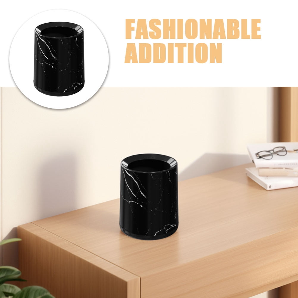 Trash Cans for Bathroom Garbage Decor Marble Household Office Black