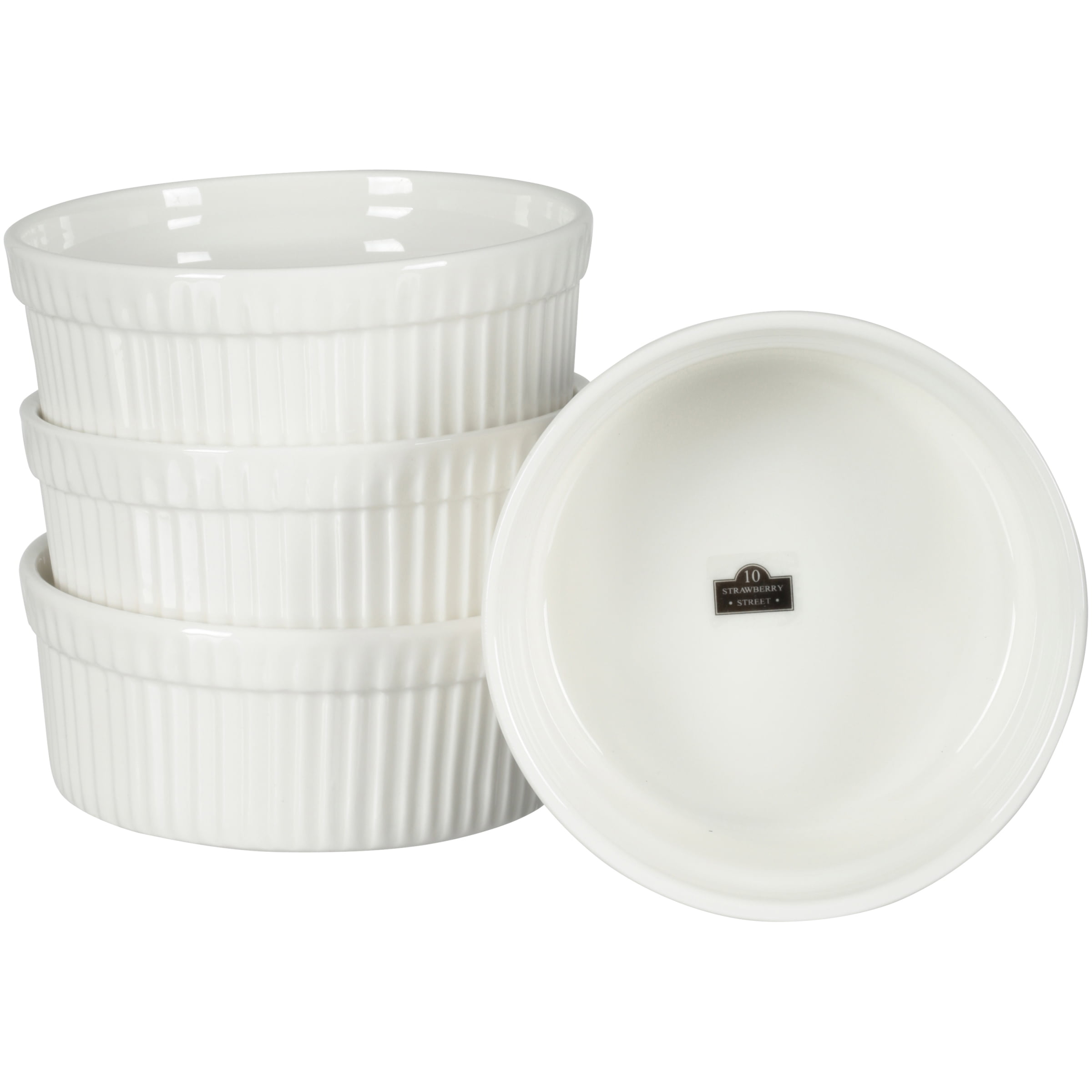 10 Strawberry Street 5" White Souffle Dish - Set of 4