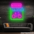 thumbnail image 2 of Craftnamesign Bicycle Shop Neon Sign, Bike Store Wall Art, Bicycle Wall Decor, 2 of 5
