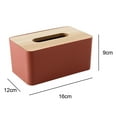 thumbnail image 2 of Wood Tissue Box Cover for Paper Facial Tissues, Wooden Rectangular Tissue Box Holder, 2 of 5