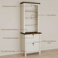 thumbnail image 7 of FIAKOA Bookshelf with Storage Cabinet Set of 2, 71" Tall Rustic Wood Bookcases with Adjustable Shelves and File Drawers, Farmhouse Bookshelves for Home Office or Living Room(White), 7 of 7