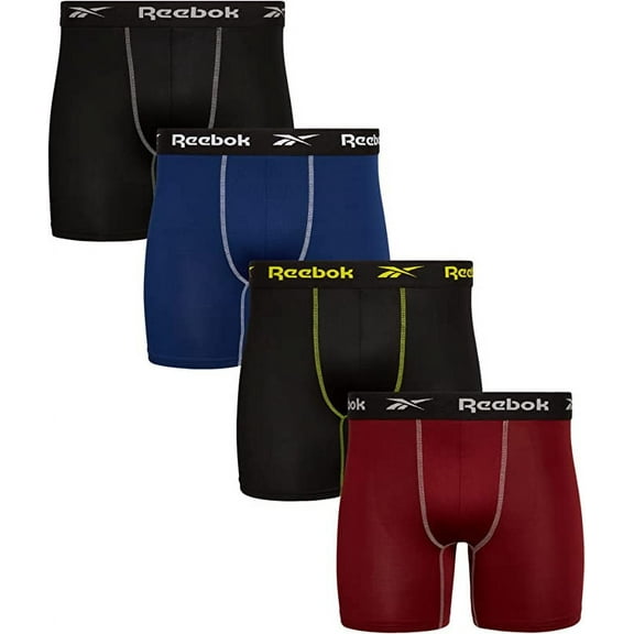 Reebok Men's 4 Pack Performance Boxer Brief (Core)