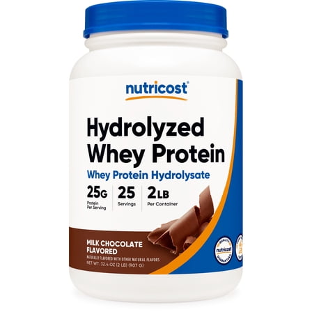 Nutricost Hydrolyzed Whey Protein Powder (Chocolate) 2 LBS - Whey Protein Hydrolysate, 25g of Protein, GMO-Free, Gluten-Free