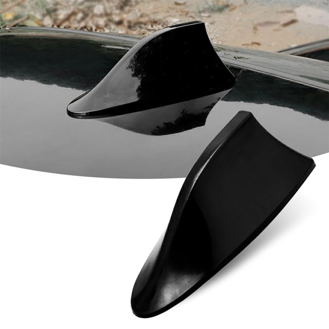 Antenne de Voiture Premium ABS Shark Nageoire avec Réception de Signal Améliorée - Design Aérodynamique, Finition Peinture Résistante aux Intempéries, Installation Facile Sans Perçage, Extérieur en Fibre de Carbone Noir, Inclus Montage