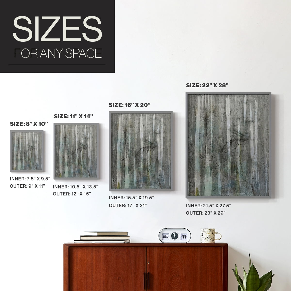 Birch Forest Abstracts I in Paper Solid Wood 22 x 28 Framed Print