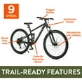 thumbnail image 5 of Ozark Trail 29" FS.2 Slalom Full Suspension Mountain Bike, 29" Wheels, Medium Frame, Fits Riders 5'6" - 5'9", Black, Adult, Unisex, Online Only, 5 of 9