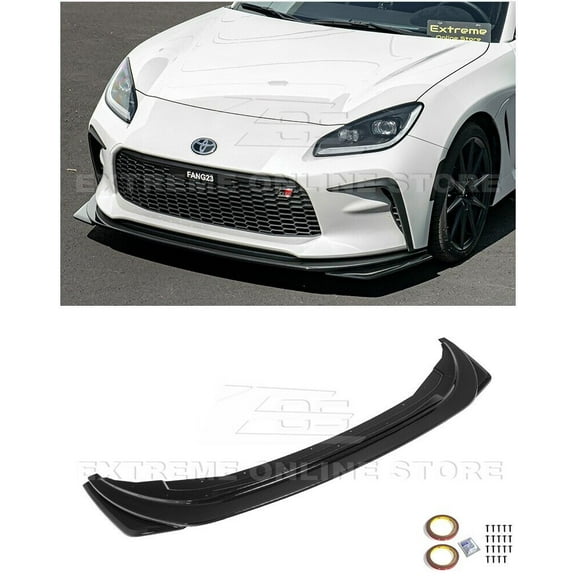 Replacement For 2022-Present Toyota GR86 Models | Artisan Spirit Style ABS Plastic - Front Bumper Lip Splitter (Painted Glossy Black)