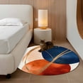 thumbnail image 3 of Navy Blue Burnt Orange Round Area Rug 4ft, Geometric Modern Boho Art Washable Non-Slip Circle Rugs for Bedroom Living Room Kitchen, Soft Non Shedding Circle Carpet for Dining Room Dorm, 3 of 9