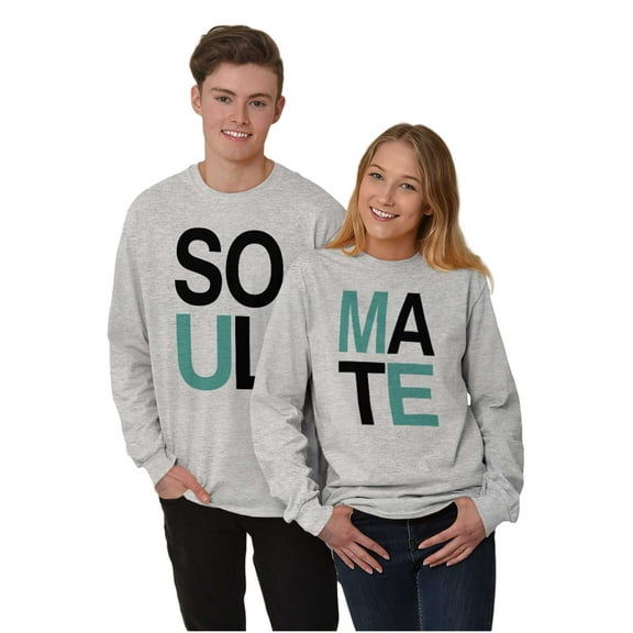 Matching Set for Couples Soul Mates Plus Size Long Sleeve Graphic Tee Shirt Brisco Brands 2X