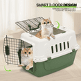 thumbnail image 6 of Magshion Two-Door Small Medium Dog Kennel & Cat Kennel, 22'' Length, Hard-Sided Pet Carrier (White & Forest Green), 6 of 10