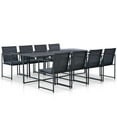thumbnail image 1 of vidaXL 9 Piece Outdoor Dining Set with Cushions Poly Rattan Black, 1 of 5