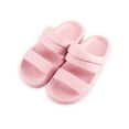 thumbnail image 2 of Gustave Unisex Double Strap Slides Sandals Thick Open Toe Slippers, Pink, Women 7-8 / Men 5-6, 2 of 8