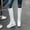 White, variant on LSLJS Women's Mid-Calf Winter Snow Boots Warm Thick-Soled Inner Heightening Flat-Heel Thick Velvet High-Top Snow Boots