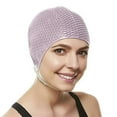 thumbnail image 3 of Beemo Swim Bathing Caps for Women or Girls Retro Style Latex Bubble Crepe Swimming Hat with Chin Strap for Long or Short Hair - Lavender, 3 of 3