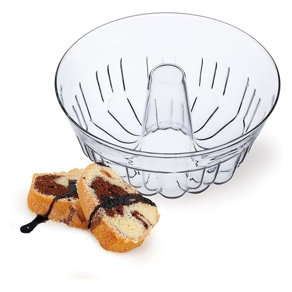 Fluted Bundt Pan - 1.4 Quart Glass Cake Pan, Heat & Cold Safe