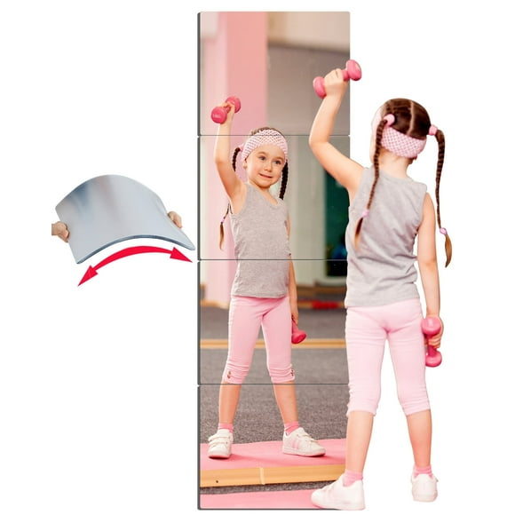 Unbreakable Acrylic Mirror Non-Glass shatterproof Mirror Full Length Wall Gym for Home Mirror Frameless Home Fitness Mirrors (4pcs,12"x12")
