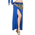 thumbnail image 4 of KHONTS Women's Single Split Long Skirt for Belly Dance Performance Training and Professional Dancewear Blue One Size, 4 of 4