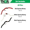 thumbnail image 5 of Thor Outdoor 18 Pc Squirmy Wormy Set, Red-White-Black Size #12 - Barbless Wet Worm Fly Fishing Flies for Trout, Panfish, Bass, 5 of 7