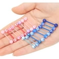 thumbnail image 4 of 50 Uds 14g anillos acrílicos para lengua combinación Multicolor anillos elásticos para lengua perforación mixta plástico sin piedra TUNC Sencillez, 4 of 5