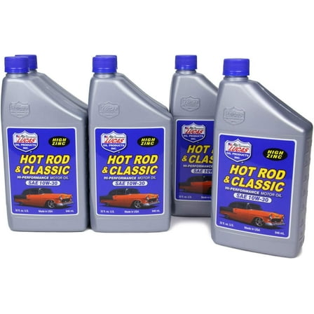 Lucas Oil 10687 Hot Rod & Classic Car SAE 10W-30 Motor Oil - 1 Quart (Pack of 6)