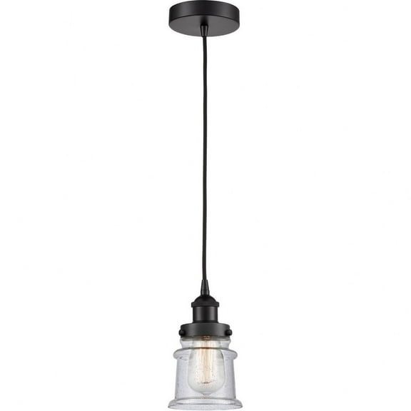 616-1PH-BK-G184S-LED-Innovations Lighting-Canton - 1 Light Mini Pendant In Industrial Style-10 Inches Tall and 6 Inches Wide Matte Black Seedy