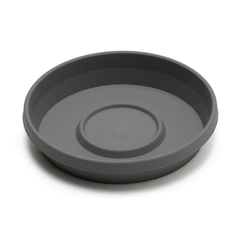 Bloem 24-in Terra Round Plastic Plant Saucer Tray - Charcoal Gray