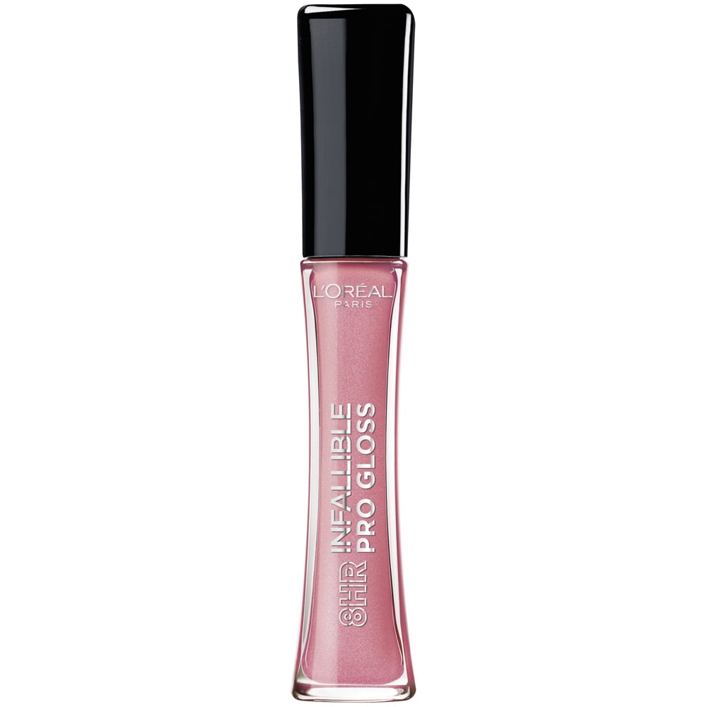 (2 pack) L'Oreal Paris Infallible 8 Hour Lip Gloss, Hydrating Shine Liquids, Pink Opal, 0.21 fl oz