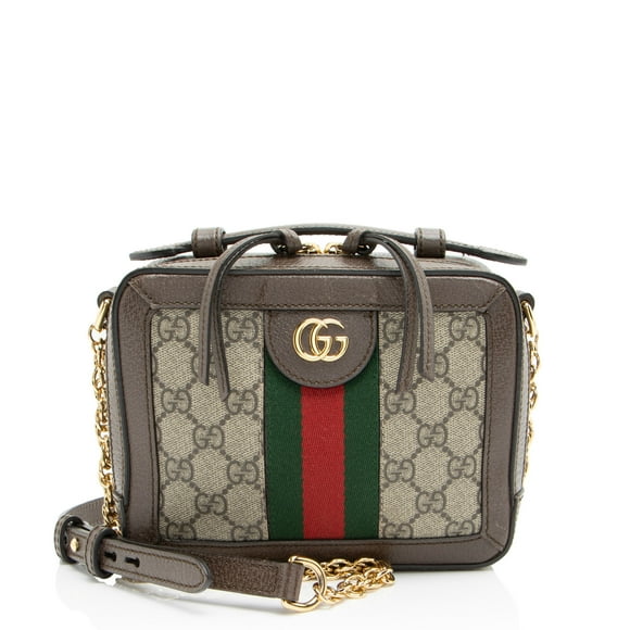 Pre-Owned Gucci GG Supreme Ophidia Top Handle Mini Chain Shoulder Bag