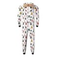 thumbnail image 6 of Odeerbi Christmas Onesie Pajamas for Family Holiday Sleep Jumpsuit Long Sleeve Family Christmas Pajamas Matching Sets Dad Fashion Lattice Print Plush Jumpsuit Sleepwear PJs Set White, 6 of 6