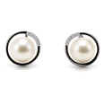 thumbnail image 1 of Aretes de plata .925 BELLAPLATA MF broquel Ojos de Angel con perlas naturales y circonias brillantes, 1 of 4