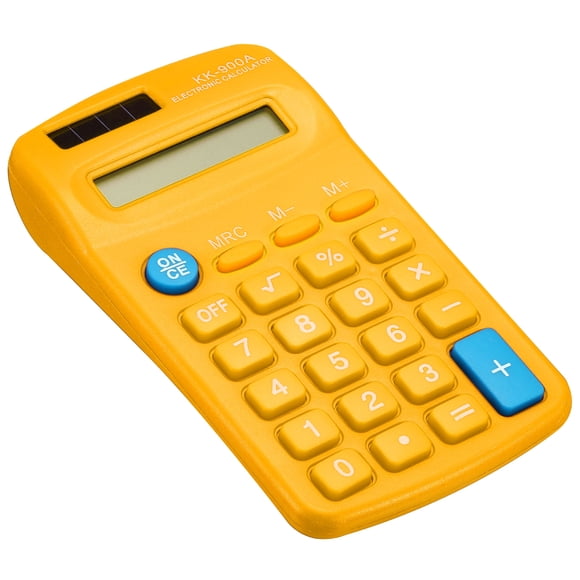 Calculadora de bolsillo pequeña Uxcell para oficina en casa, calculadora de mano con pantalla de 8 dígitos, color amarillo