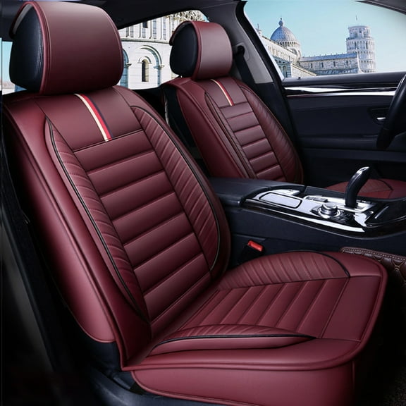 Tuqiang Car Seat Covers for toyota for Corolla 1998--Present Luxury Leather Car Seat Covers Full Set with Water Resistant Coating and Airbag Compatibility Red