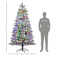 HOMCOM 7.5ft Pre-Lit Mountain Pine Xmas Tree - 500 LED Lights, Snow ...