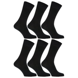 FLOSO Mens Plain 100% Cotton Socks (Pack Of 6) 