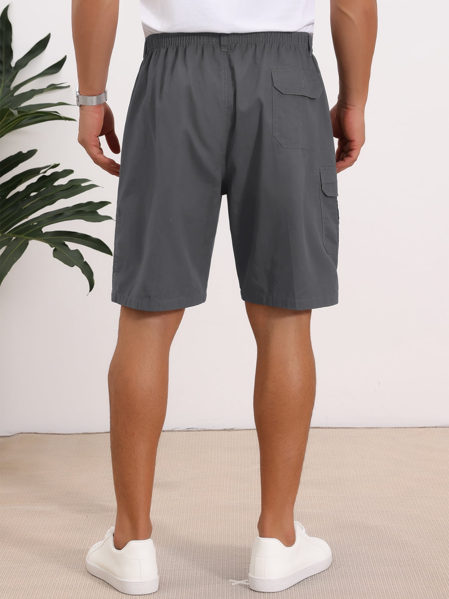 DARING DIVA Men's Cargo Shorts Cotton Zipper Pockets Hiking Short Pants 28 Dark Gray