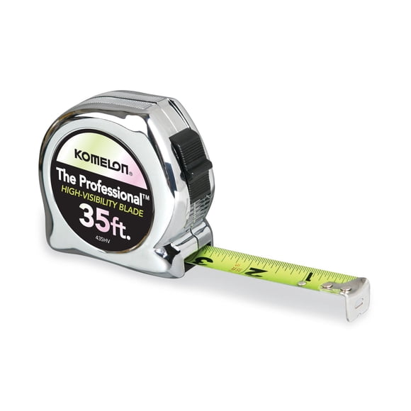 Cinta métrica Komelon 435HV de alta visibilidad, 10 m x 2,5 cm, cromada