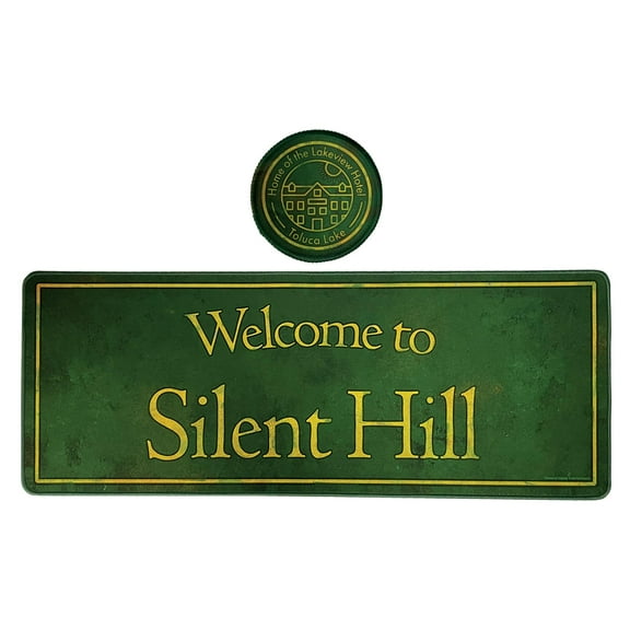 Silent Hill Welcome Sign XL Desk Pad and Coaster Set