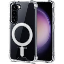 Dteck Magnetic Case for Samsung Galaxy S23 FE (2023), Compatible with MagSafe, Crystal Clear Phone Case Four-Corner Shockproof Slim Case for Samsung Galaxy S23 FE 5G,Transparent