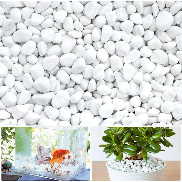 Decorative Stones White Pebbles Small Decorative Stones Natural Decorative Gravel Pebbles Marble Stones Decorative Natural Stone for Flower Pots Aquar