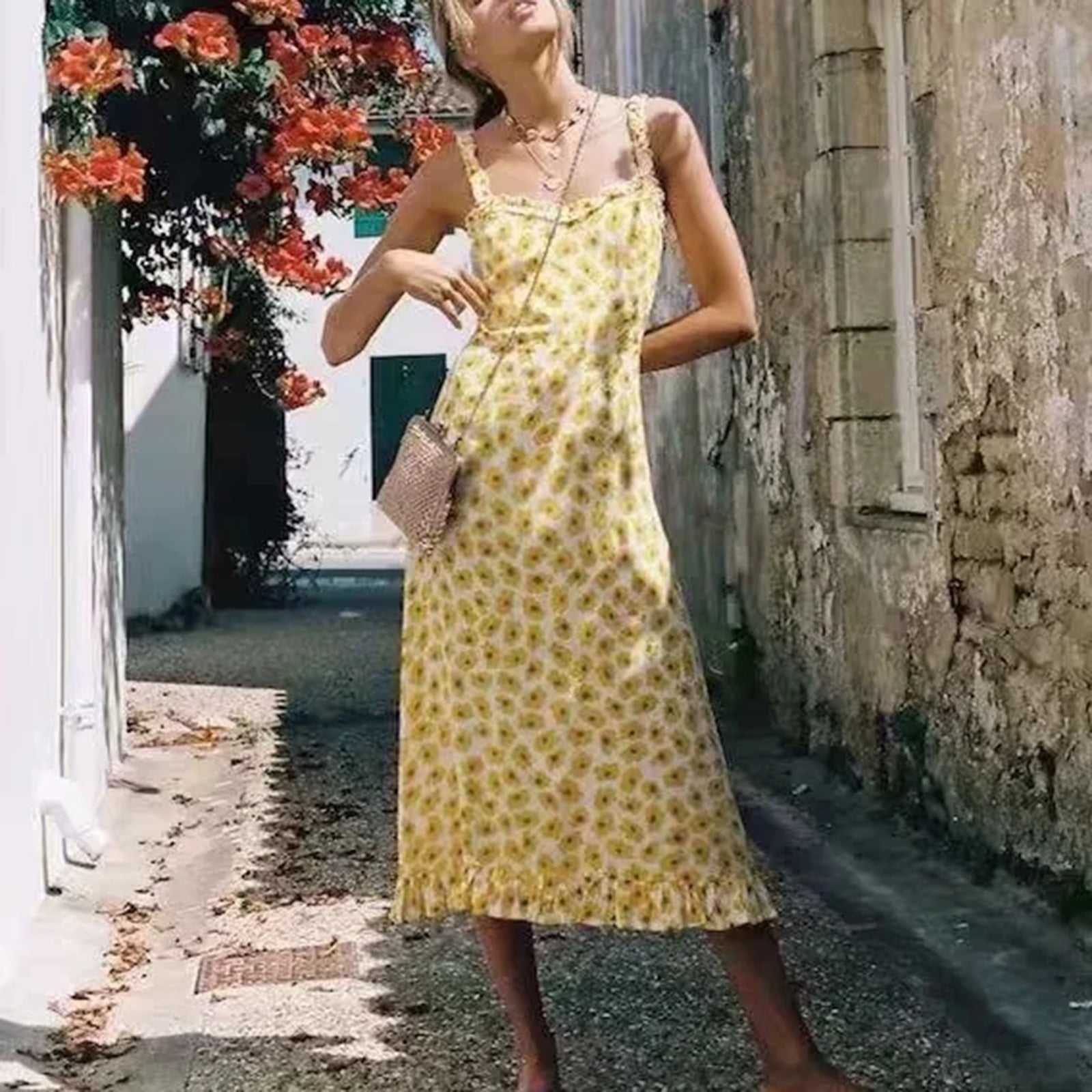 sexy sunflower dress