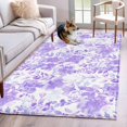 thumbnail image 2 of Non-Slip Rug Pad Rugs Watercolor Purple Flowers Botanical Rectangle Area Rugs 3x5Ft Soft Carpet Pads for Living Room Kids Room, Abstract Floral Painting Art, 2 of 9