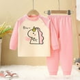 thumbnail image 2 of CAUYDY Kids Girl Outfits Clothing for Child 5-7T 8-10Y Long Sleeve Tee Shirt Elastic Pants 2 Piece Fall Winter Set Girls Pajamas Sizes 6-7 Years,Pink, 2 of 9