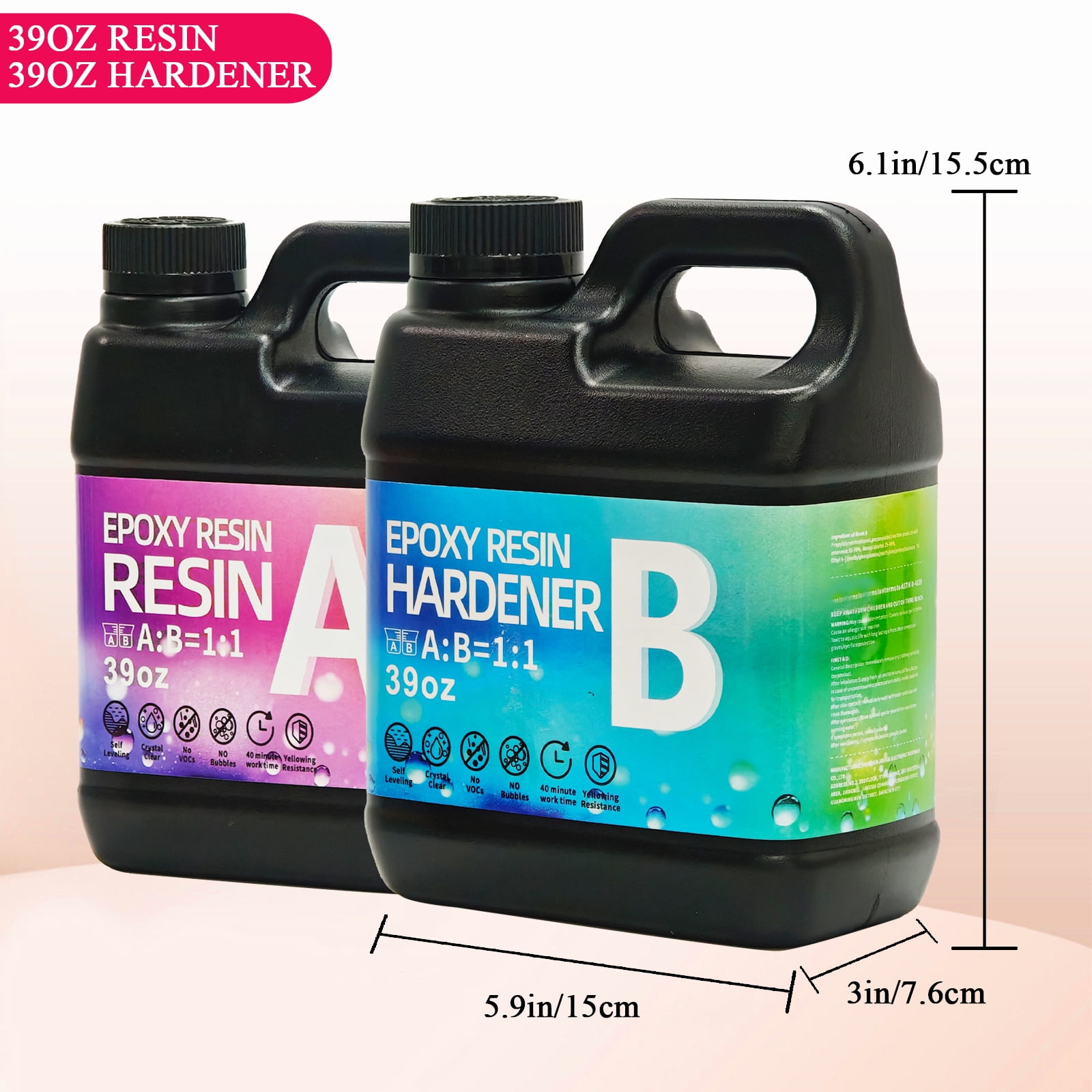 312OZ Epoxy Resin Kit，With 1 2luminous power Crystal Clear Epoxy Resin, Strong, Bubble-Free, Anti-Yellowing Art Resin That, Suitable for Casting, DIY, Molds, Jewelry, Easy to Mix 1:1 Ratio