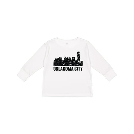 

Inktastic Oklahoma City Skyline Grunge Boys or Girls Long Sleeve Toddler T-Shirt
