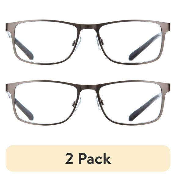(2 pack) Ironman Rectangle Black Reading Glasses 2.50