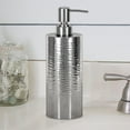 thumbnail image 3 of nu steel Metropolitan Metal Liquid Soap Dispenser Pump Bottle for Bathroom Vanity Countertop, Kitchen Sink-Holds Essential Oils,Lotions,Liquid Soaps, Hand Soap,Hand Sanitizer-Shiny/Hammered,MET6H, 3 of 6
