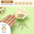 thumbnail image 2 of Uxcell 3mm Filled Spacer Beads, 50Pcs Metal Smooth Faceted Round Ball Beads for Bracelet Jewelry Making Necklace DIY, 14k Gold, 2 of 6